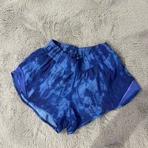 Blue tie die hotty hot shorts from Lululemon. (Only worn twice)